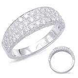 14 KT Rounds Shape White Gold Pave Diamond Band