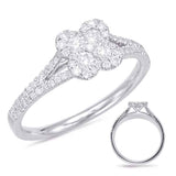 14 KT Rounds Shape White Gold Diamond Fashion Ring