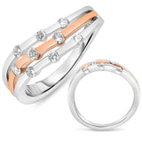 14 KT Rounds Shape White & Rose Gold Ring