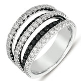 14 KT Black Diamonds Shape White Gold Black & White Diamond Ring