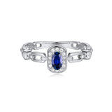 14 KT Rounds Shape White Gold Sapphire & Diamond Ring