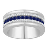 14 KT Rounds Shape White Gold Sapphire & Diamond Ring