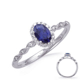 14 KT Rounds Shape White Gold Sapphire & Diamond Ring