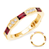14 KT Rounds Shape Yellow Gold Ruby & Diamond Ring