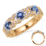 14 KT Rounds Shape Yellow & White Gold Sapphire & Diamond