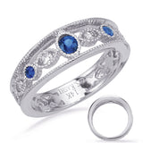 14 KT Rounds Shape White Gold Sapphire & Diamond Ring