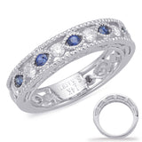 14 KT Rounds Shape White Gold Sapphire & Diamond Ring