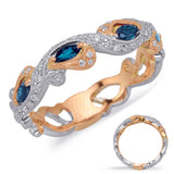 14 KT Rounds Shape Rose & White Sappphire & Diamond Ring