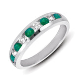 14 KT Emerald Shape Emerald & Diamond Ring