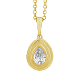 14 KT Pear Shape Shape Yellow Gold Diamond Necklace