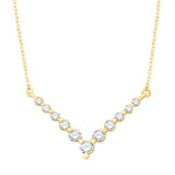 14 KT Rounds Shape Yellow Gold Diamond Necklace