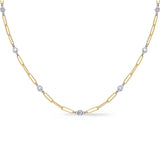 14 KT Rounds Shape Yellow & White Gold Diamond Necklace