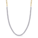 14 KT Rounds Shape Yellow & White Gold Diamond Necklace
