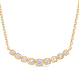 14 KT Rounds Shape Yellow Gold Diamond Necklace