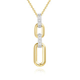 14 KT Baguette Shape Yellow & White Gold Diamond Pendant