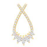 14 KT Marquise Shape Yellow Gold Diamond Pendant