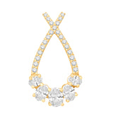 14 KT Oval Shape Yellow Gold Diamond Pendant