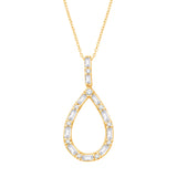 14 KT Baguette Shape Yellow Gold Diamond Pendant