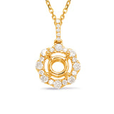 14 KT Rounds Shape Yellow Gold Diamond Pendant For .15ct