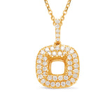 14 KT Rounds Shape Diamond Pendant 0.40ct Cushion Center