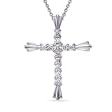 14 KT Rounds Shape Diamond Cross Pendant