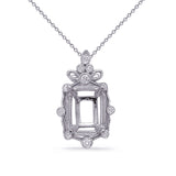 14 KT Rounds Shape White Gold Diamond Pendant 6x4 Ec Cente