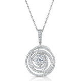 14 KT Rounds Shape White Gold Diamond Pendant