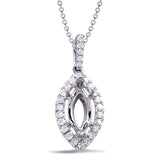 14 KT Rounds Shape Diamond Pendant For 10x5m Marquise Cente