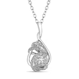 14 KT Baguette Shape White Gold Diamond Pendant