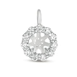 14 KT Rounds Shape Diamond Halo Pendant For 1.5ct Round
