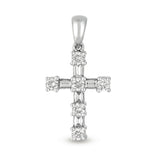 14 KT Baguette Shape White Gold Cross Pendant