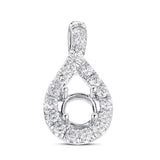 14 KT Rounds Shape White Gold Diamond Charm