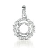14 KT Rounds Shape Diamond Pendant For 3/4ct Round Stone