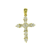 14 KT Rounds Shape Yellow Gold Cross Pendant