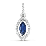 14 KT Rounds Shape Sapphire & Diamond Pendant