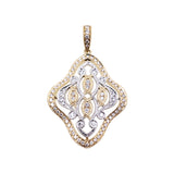 14 KT Rounds Shape White & Yellow Gold Pendant