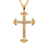 14 KT Rounds Shape Diamond Cross Pendant