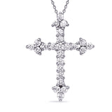 14 KT Rounds Shape White Gold Diamond Cross