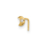 14k 23 Gauge CZ Moon Nose Stud