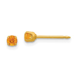 Inverness 24k Plated November Yellow Crystal Birthstone Earrings
